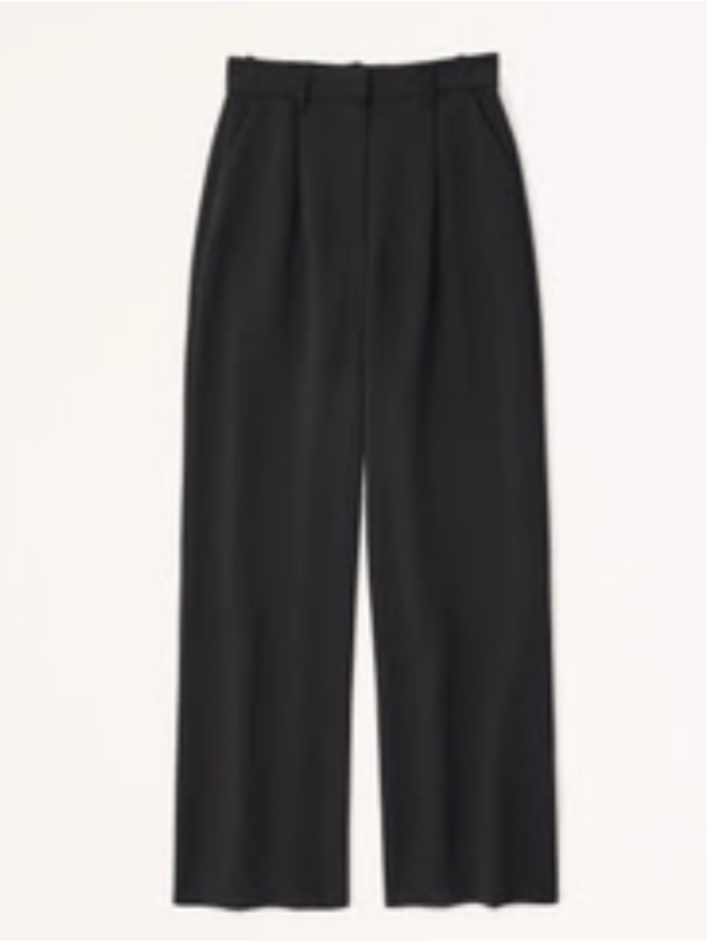 Abercrombie Premium Crepe Tailored Ultra Wide-Leg Pant. 27 short. BLACK